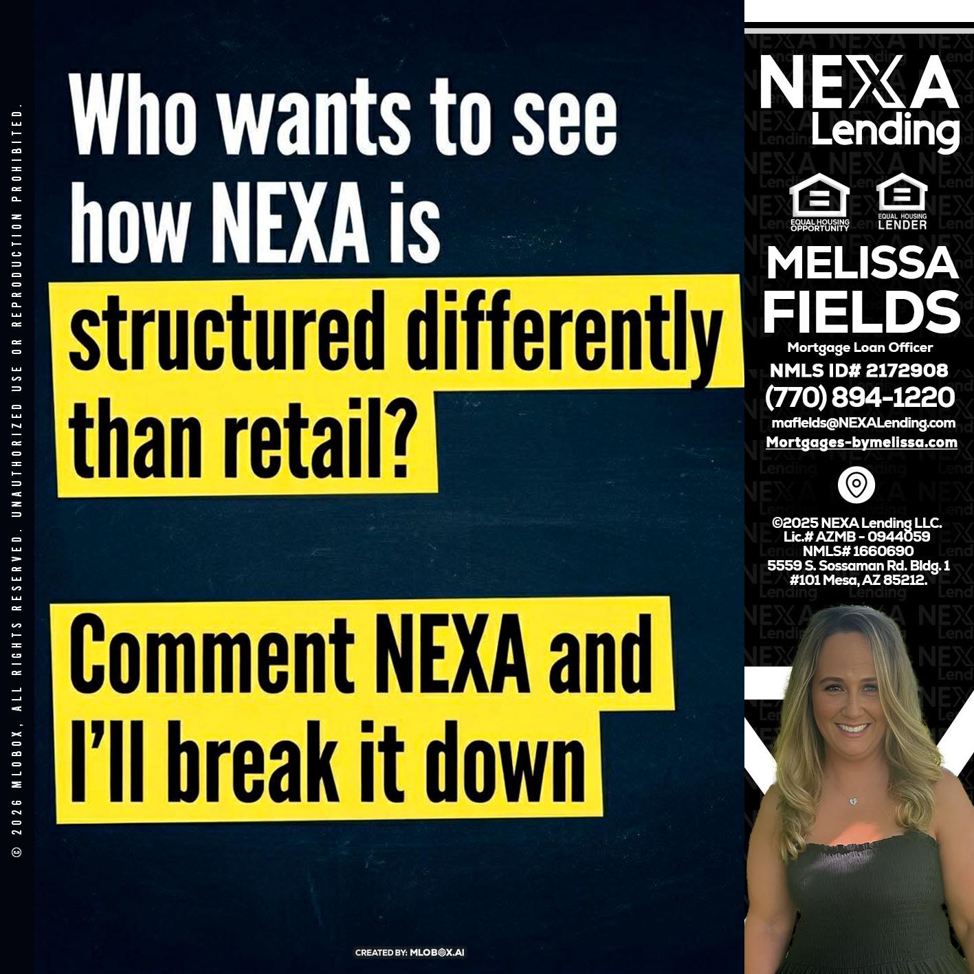 who want to see - Melissa Fields -Mortgage Loan Officer