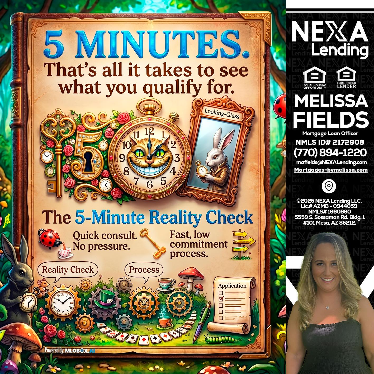 Reality Check! - Melissa Fields -Mortgage Loan Officer