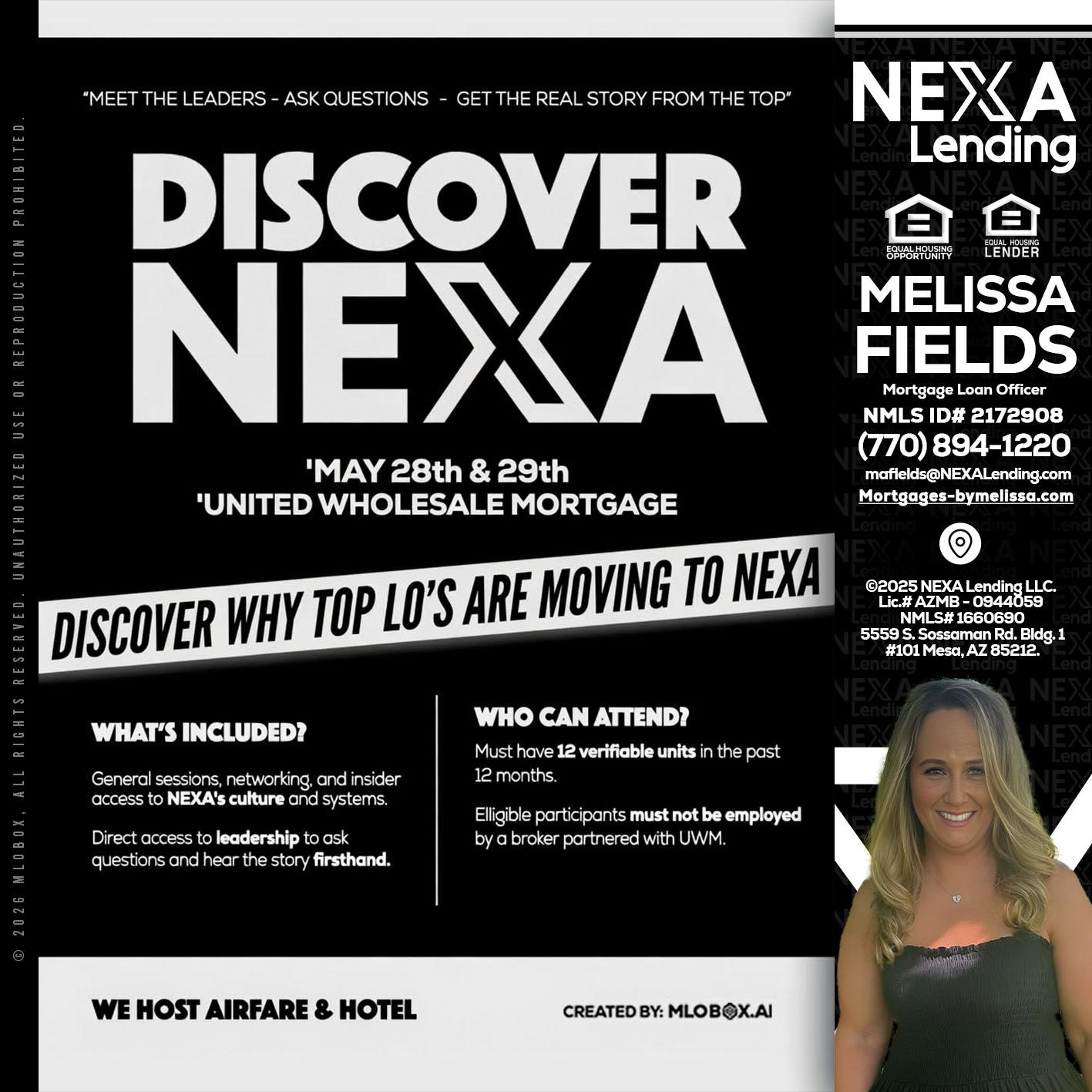 DISCOVER NEXA - Melissa Fields -Mortgage Loan Officer