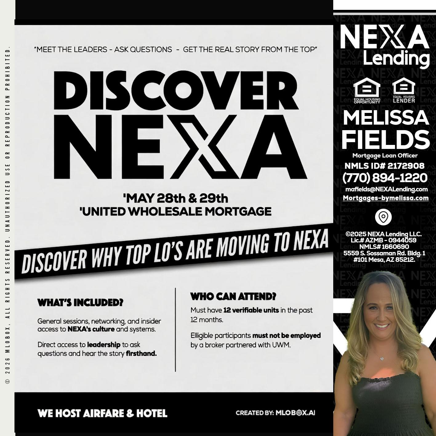 DISCOVER NEXA - Melissa Fields -Mortgage Loan Officer