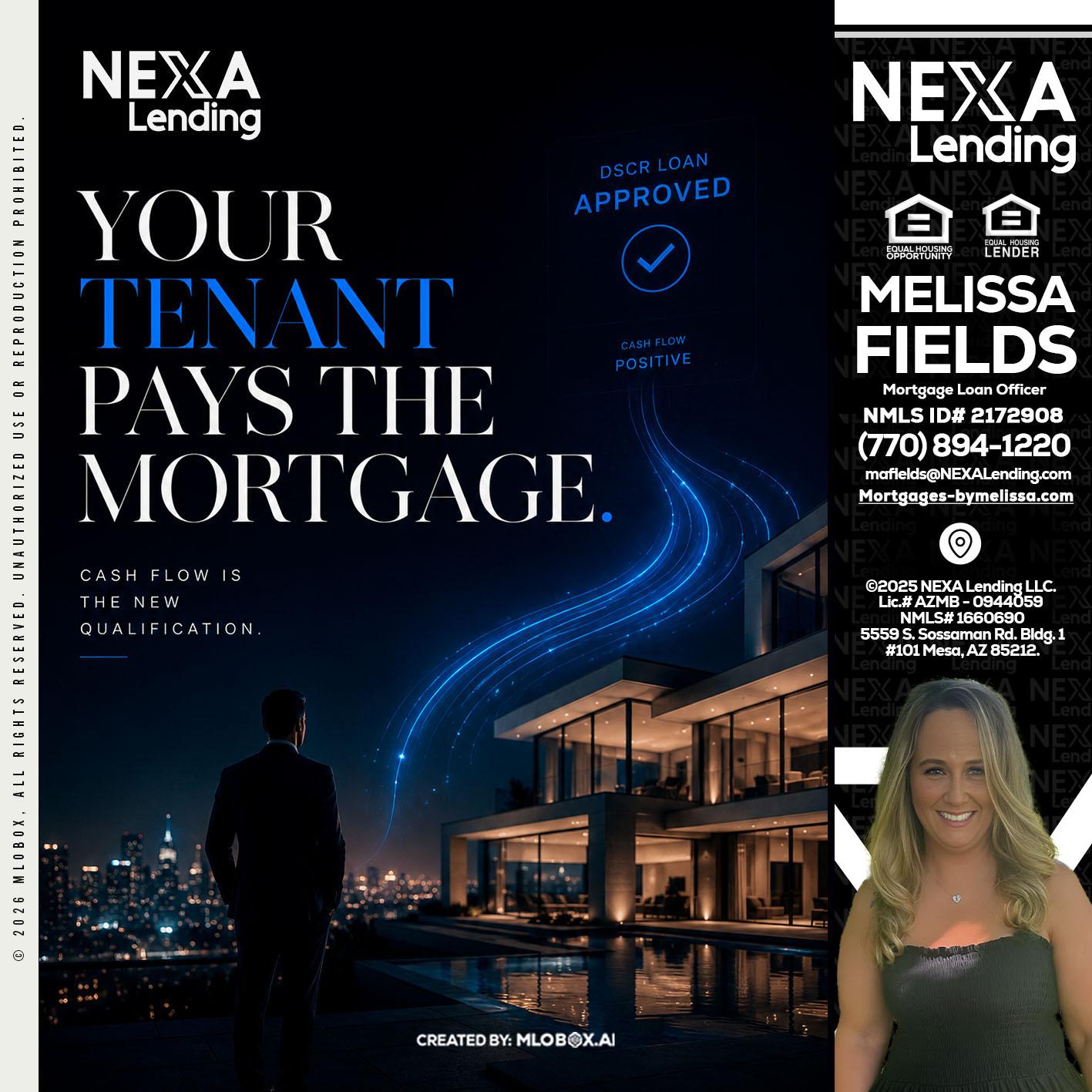 DSCR LOANS - Melissa Fields -Mortgage Loan Officer