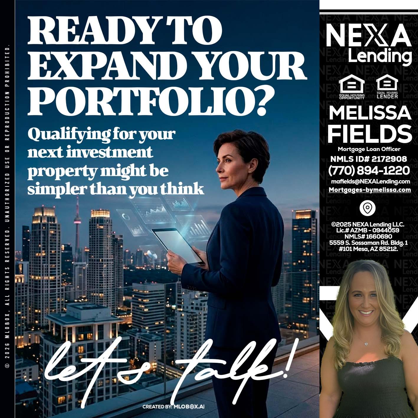 READY TO EXPAND - Melissa Fields -Mortgage Loan Officer