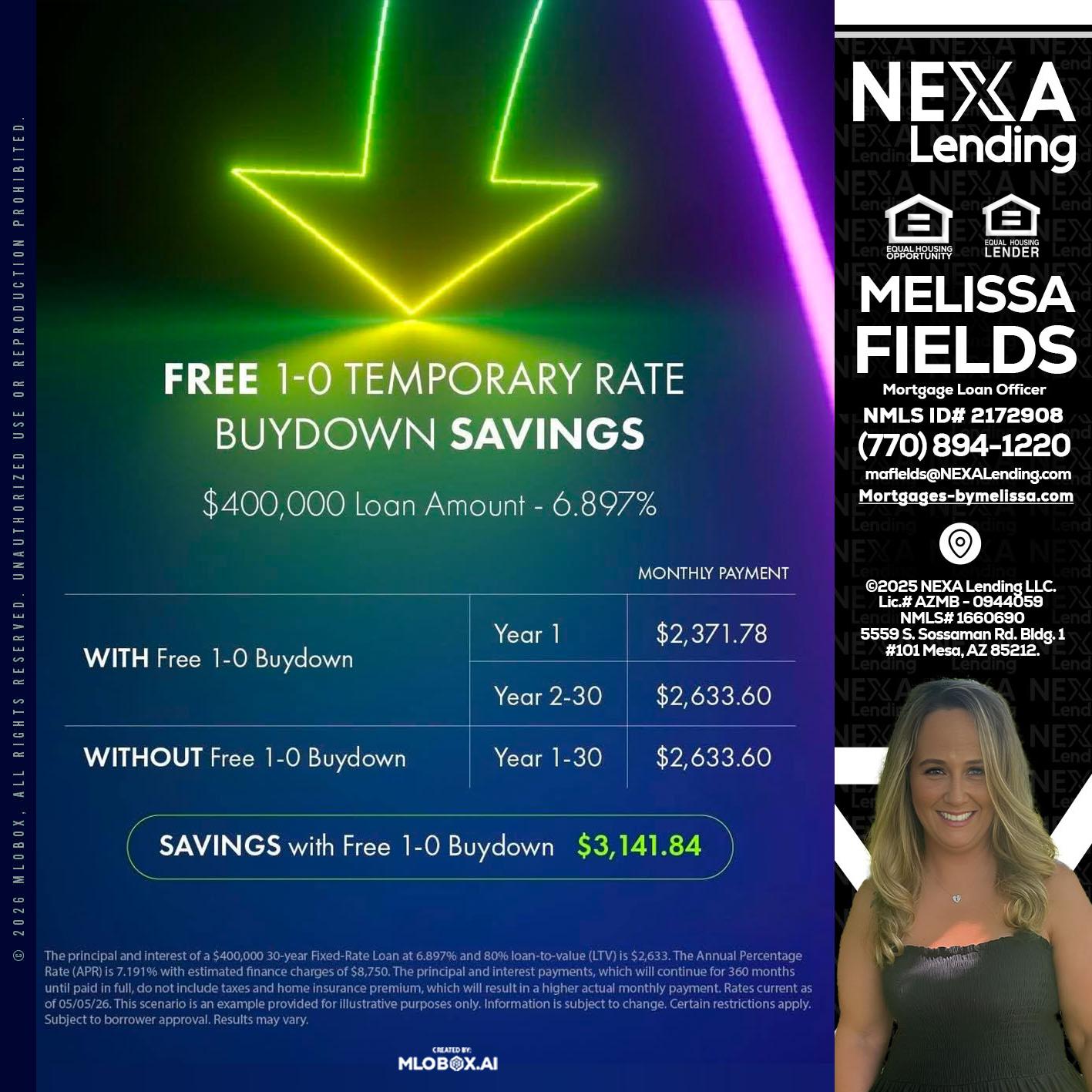 BUYDOWN - Melissa Fields -Mortgage Loan Officer