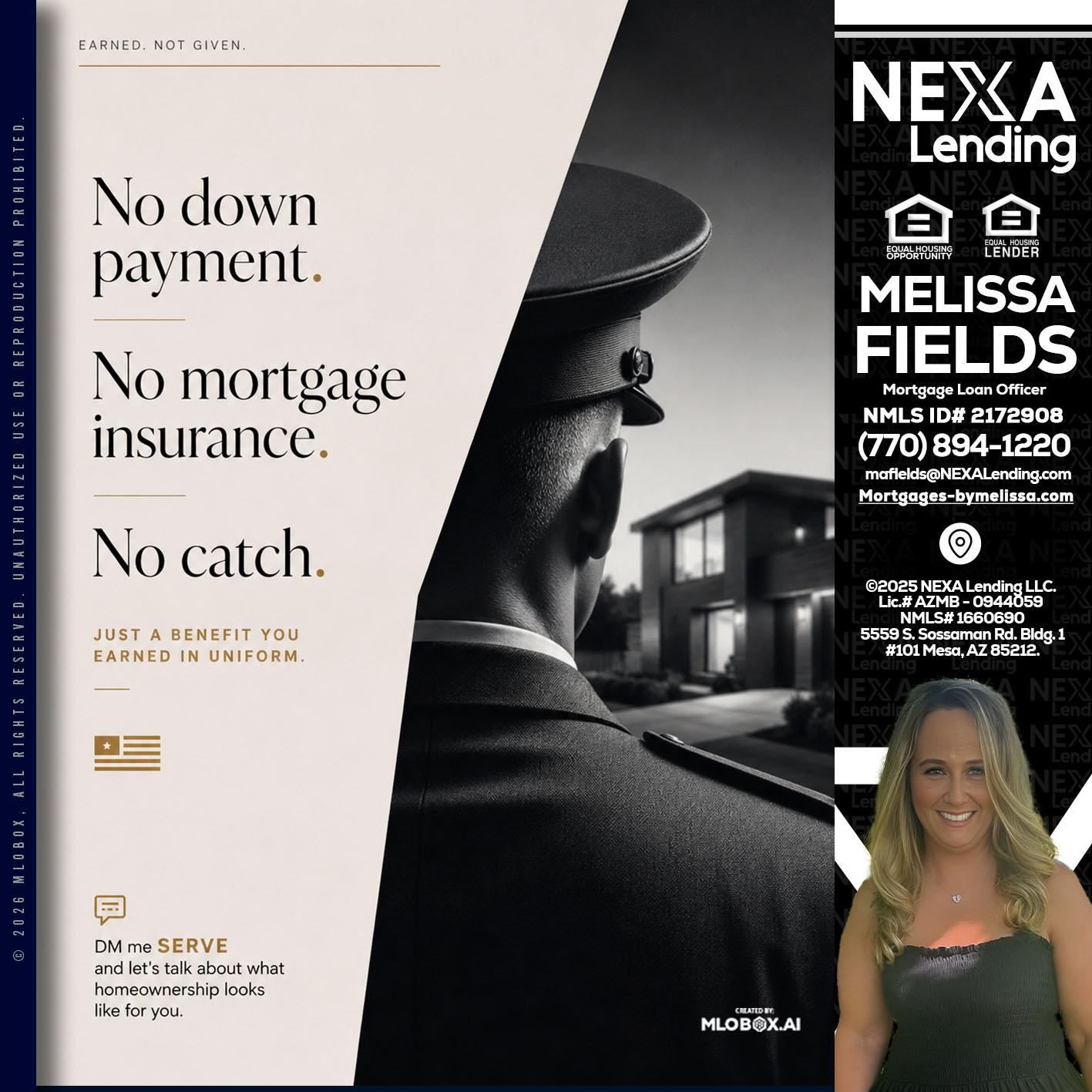 NO DOWN PAYMENT - Melissa Fields -Mortgage Loan Officer