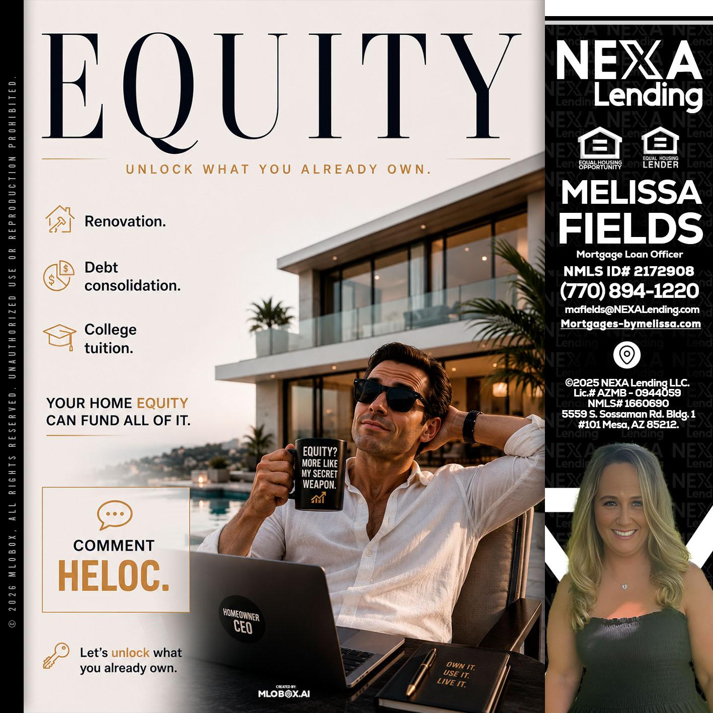 EQUITY - Melissa Fields -Mortgage Loan Officer