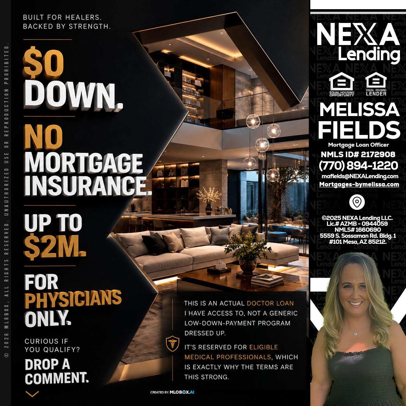 $0 DOWN - Melissa Fields -Mortgage Loan Officer