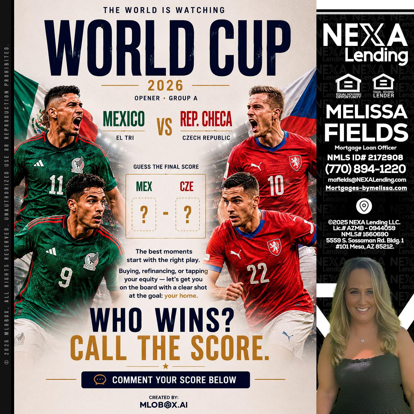 WORLD CUP 2026 - Melissa Fields -Mortgage Loan Officer