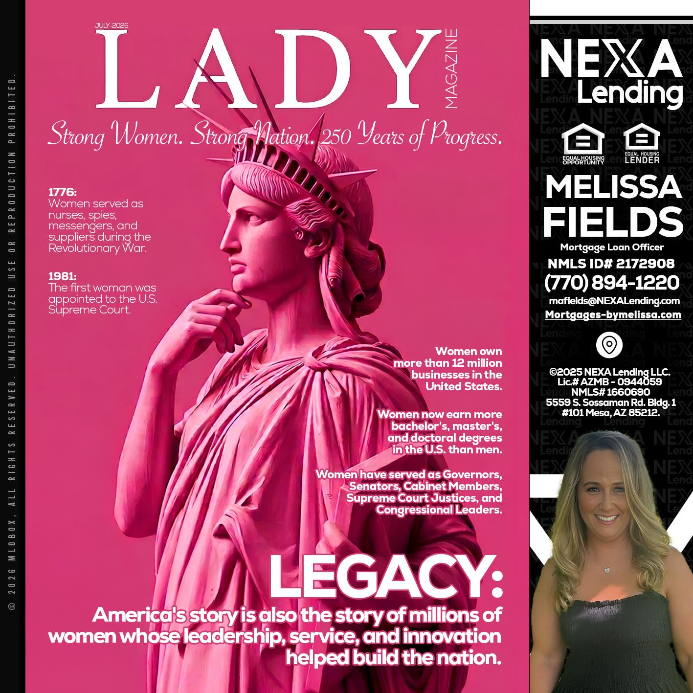 LADY LIBERTY! - Melissa Fields -Mortgage Loan Officer