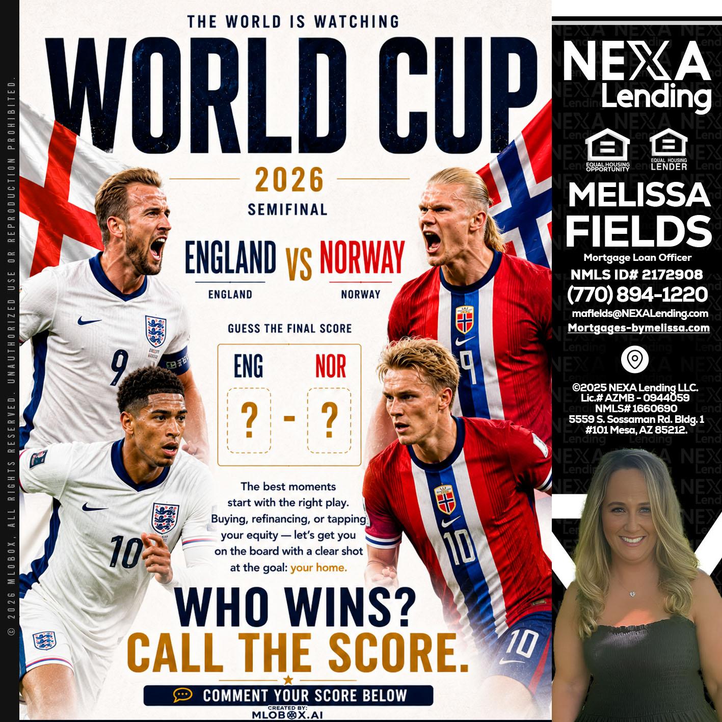 WORLD CUP 2026 - Melissa Fields -Mortgage Loan Officer