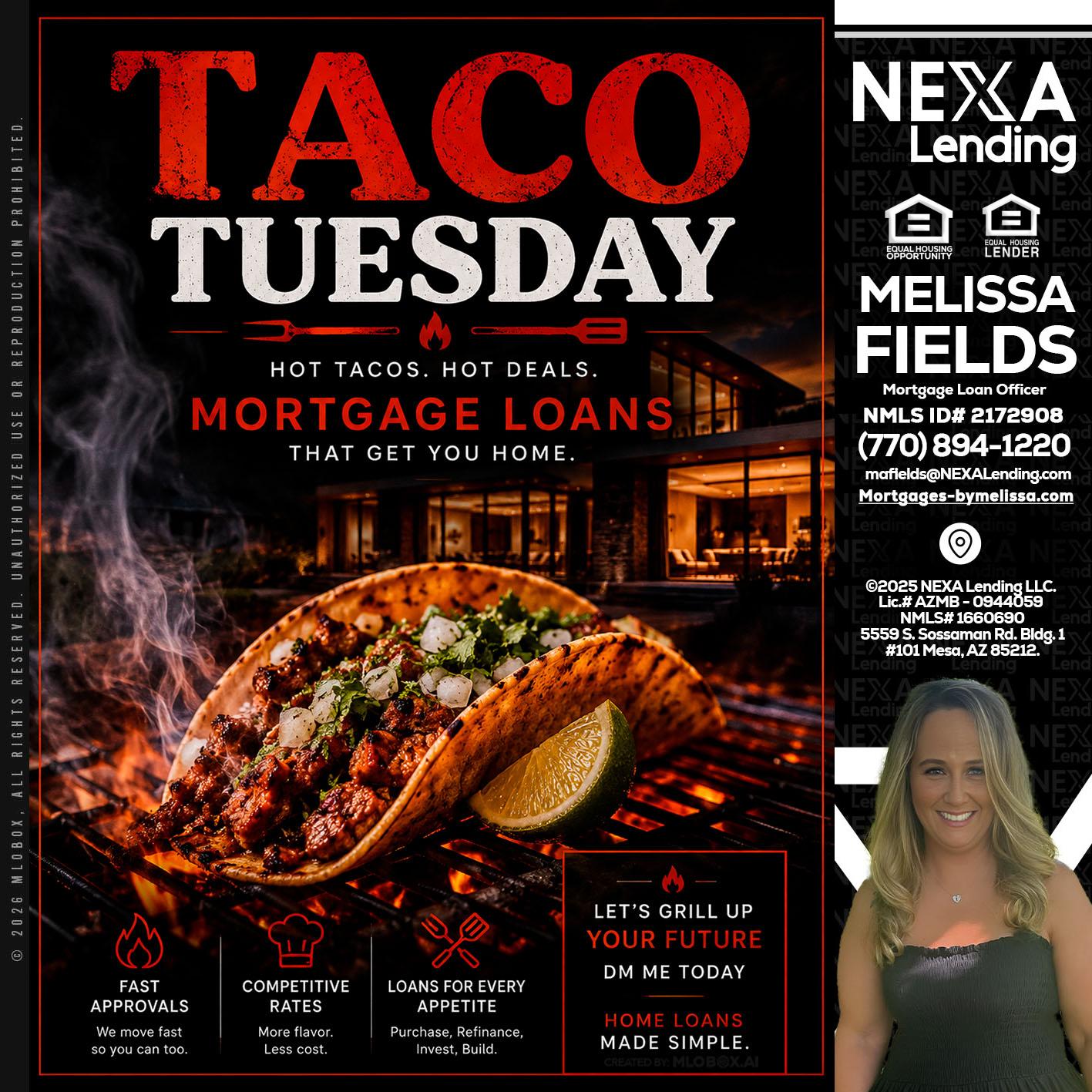 TACO TUESDAY - Melissa Fields -Mortgage Loan Officer