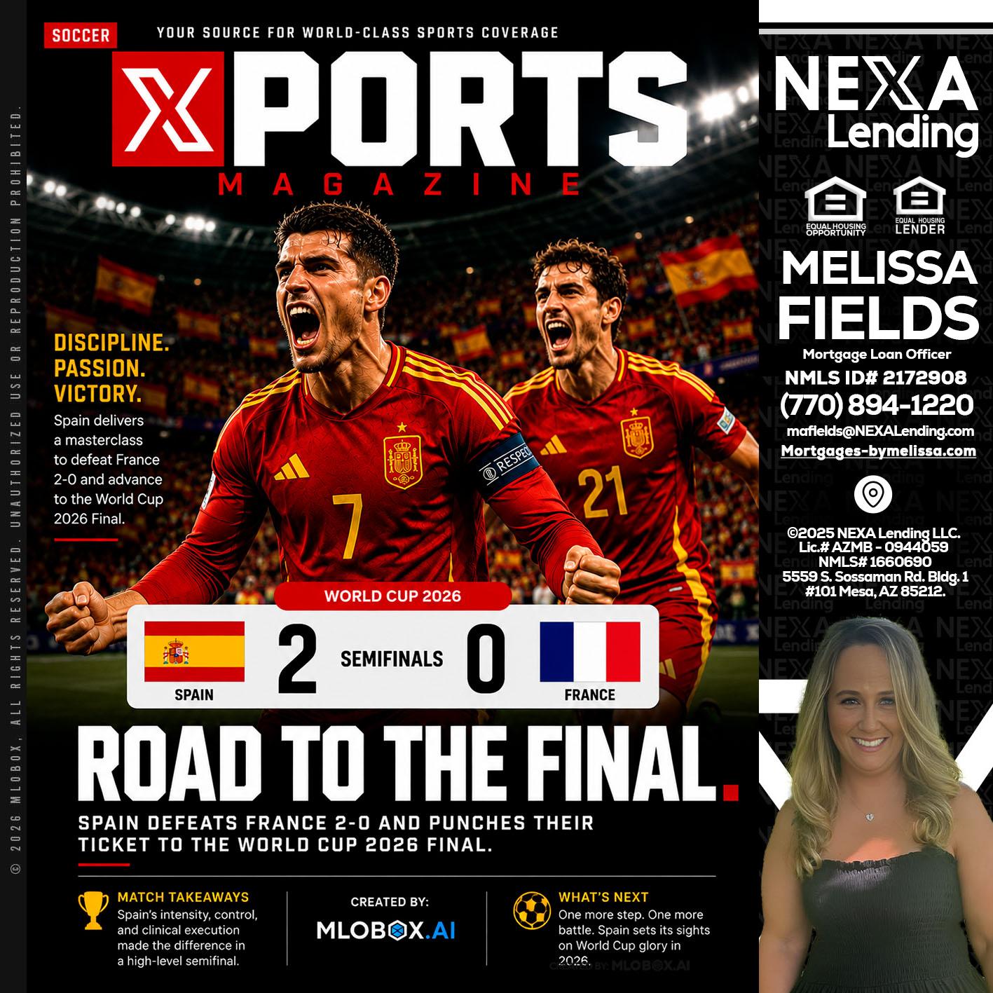 XPORTS WORLD CUP 2026 - Melissa Fields -Mortgage Loan Officer