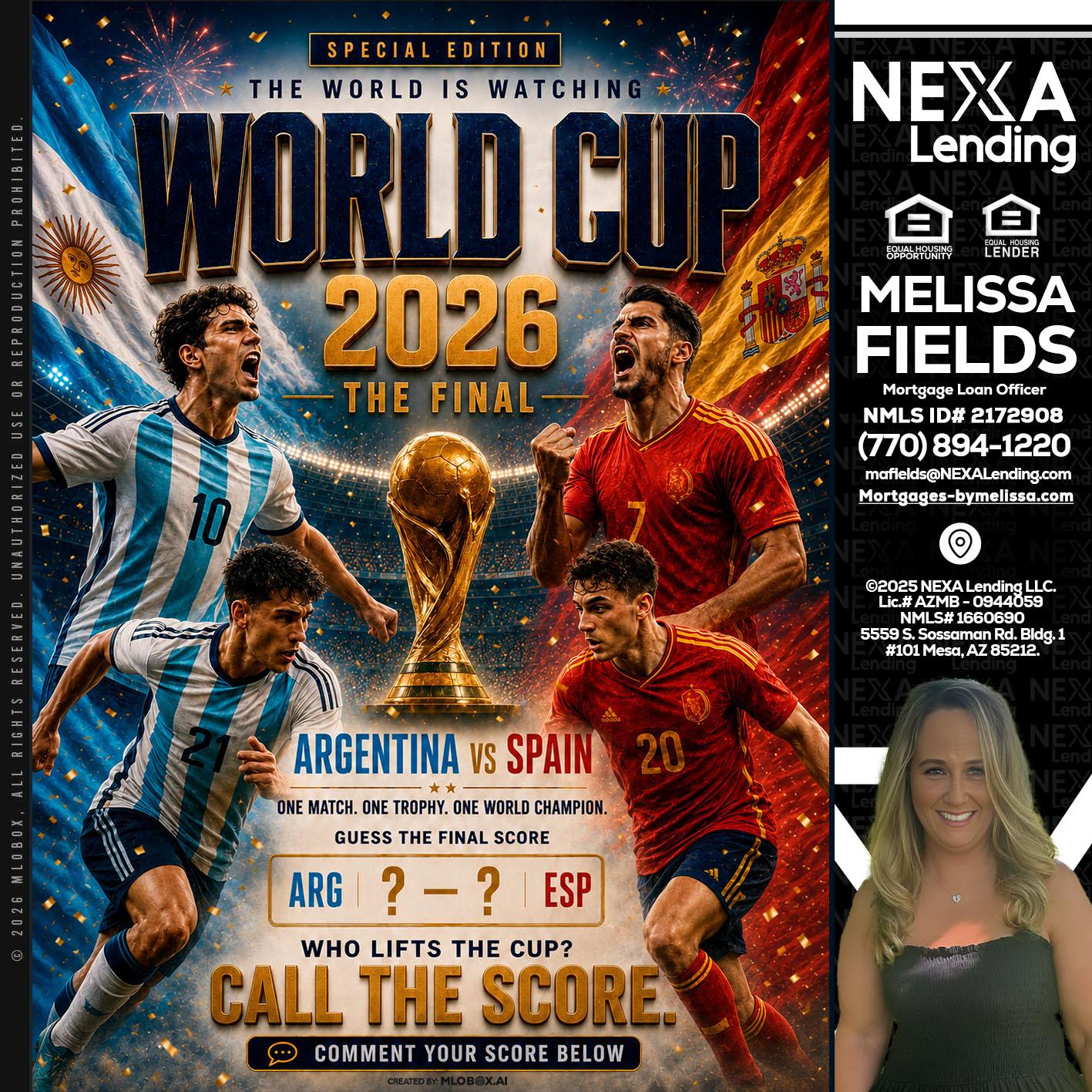 World Cup 2026 finals - Melissa Fields -Mortgage Loan Officer