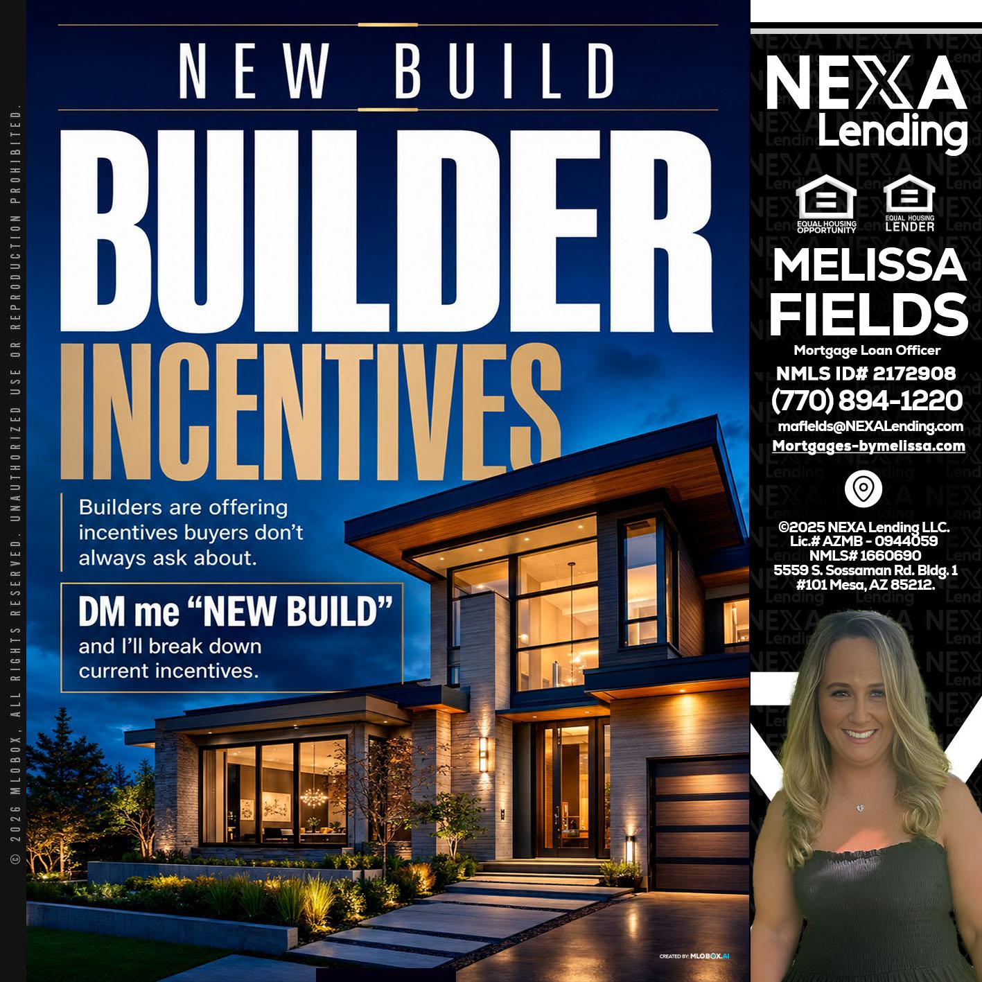 NEW BUILDER - Melissa Fields -Mortgage Loan Officer