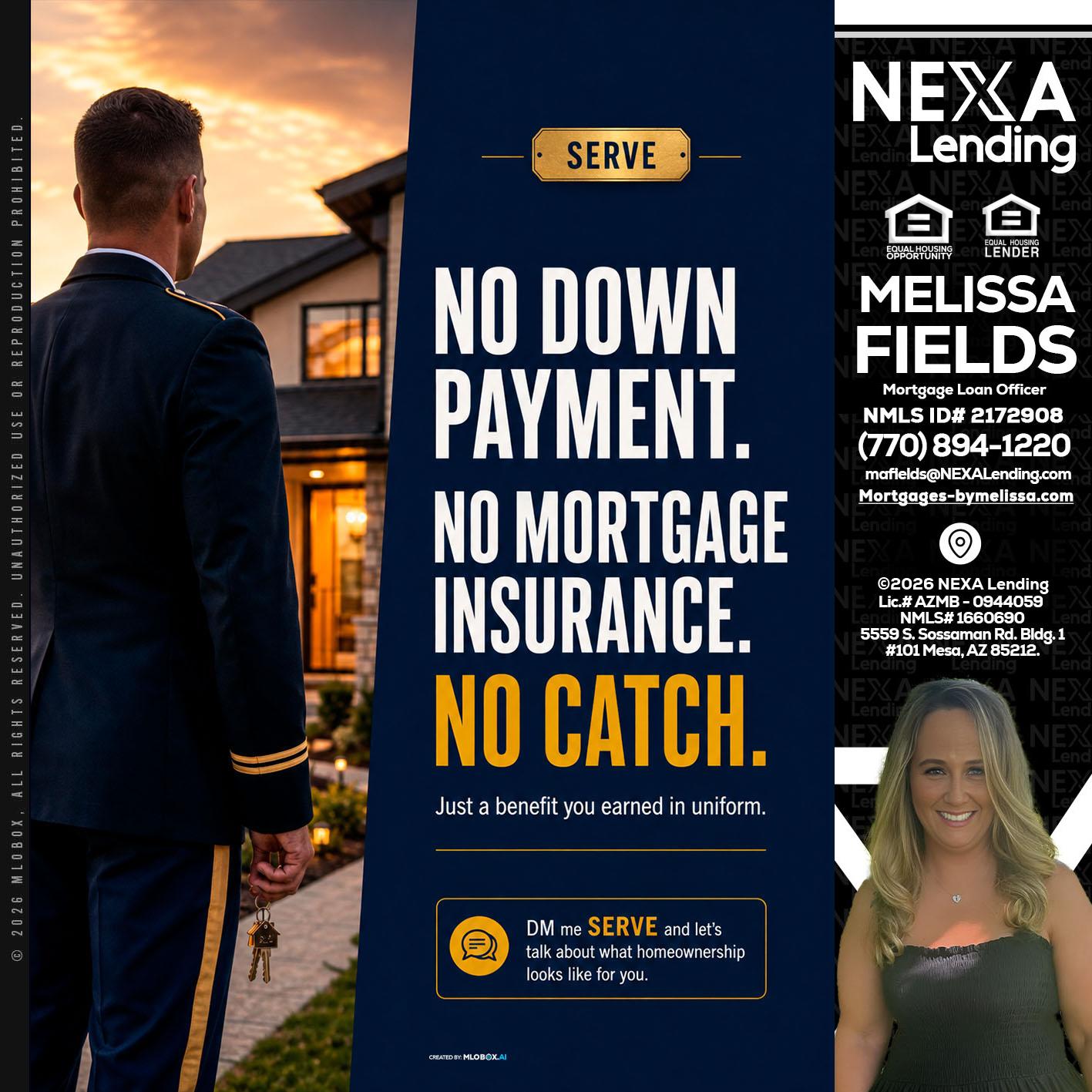 NO DOWN PAYMENT - Melissa Fields -Mortgage Loan Officer