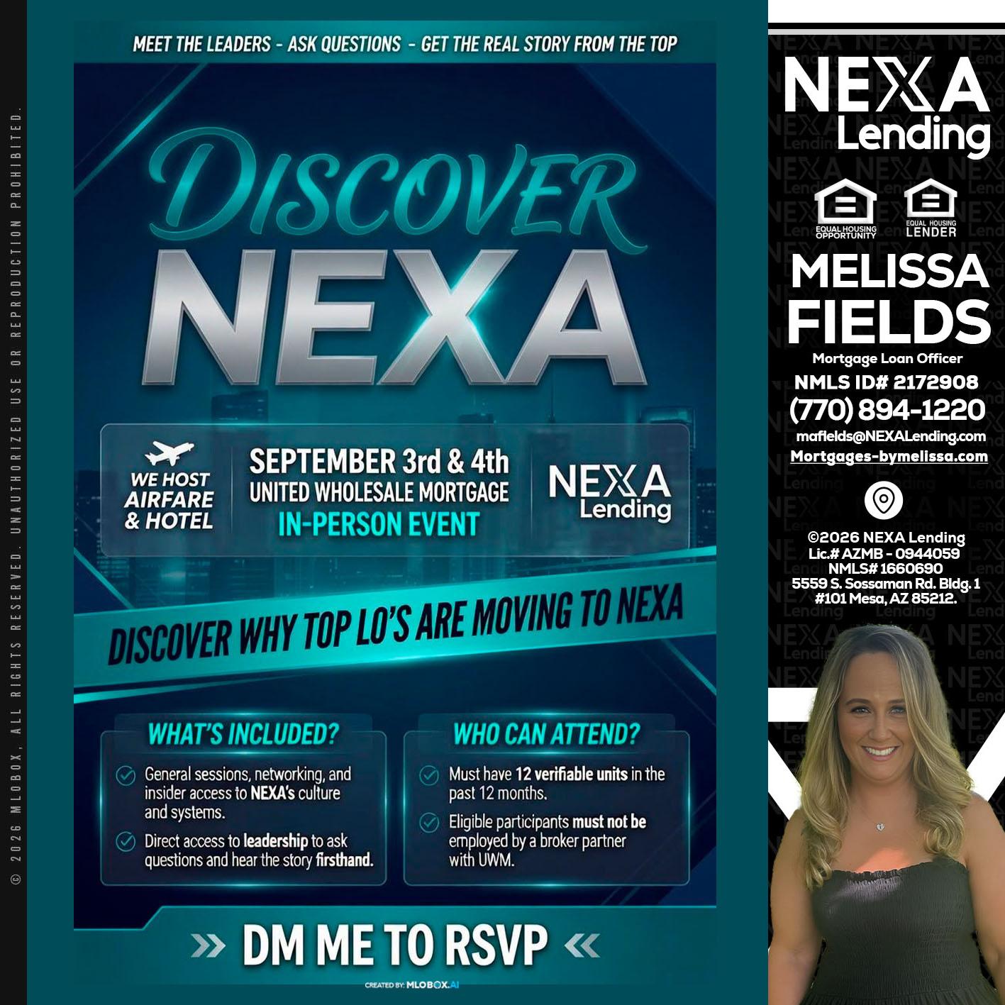 DISCOVER NEXA - Melissa Fields -Mortgage Loan Officer