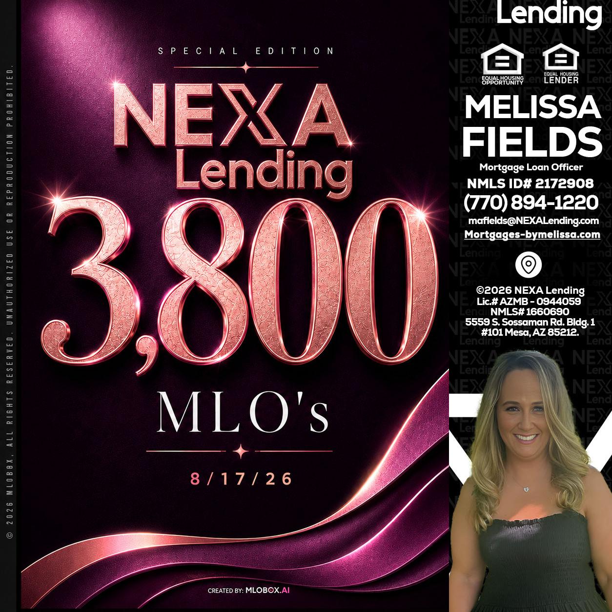 3800 MLOs - Melissa Fields -Mortgage Loan Officer