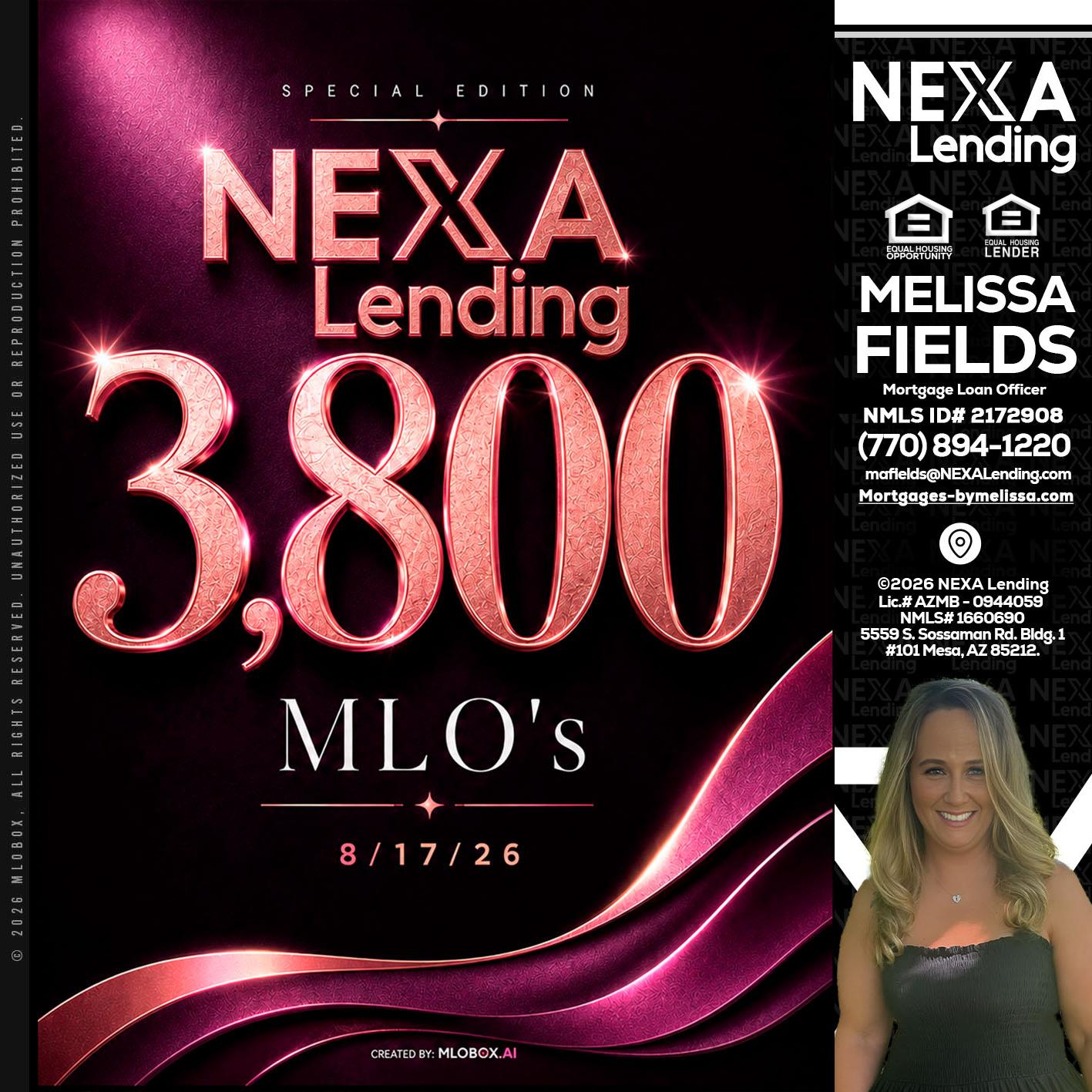 3800 MLOs - Melissa Fields -Mortgage Loan Officer
