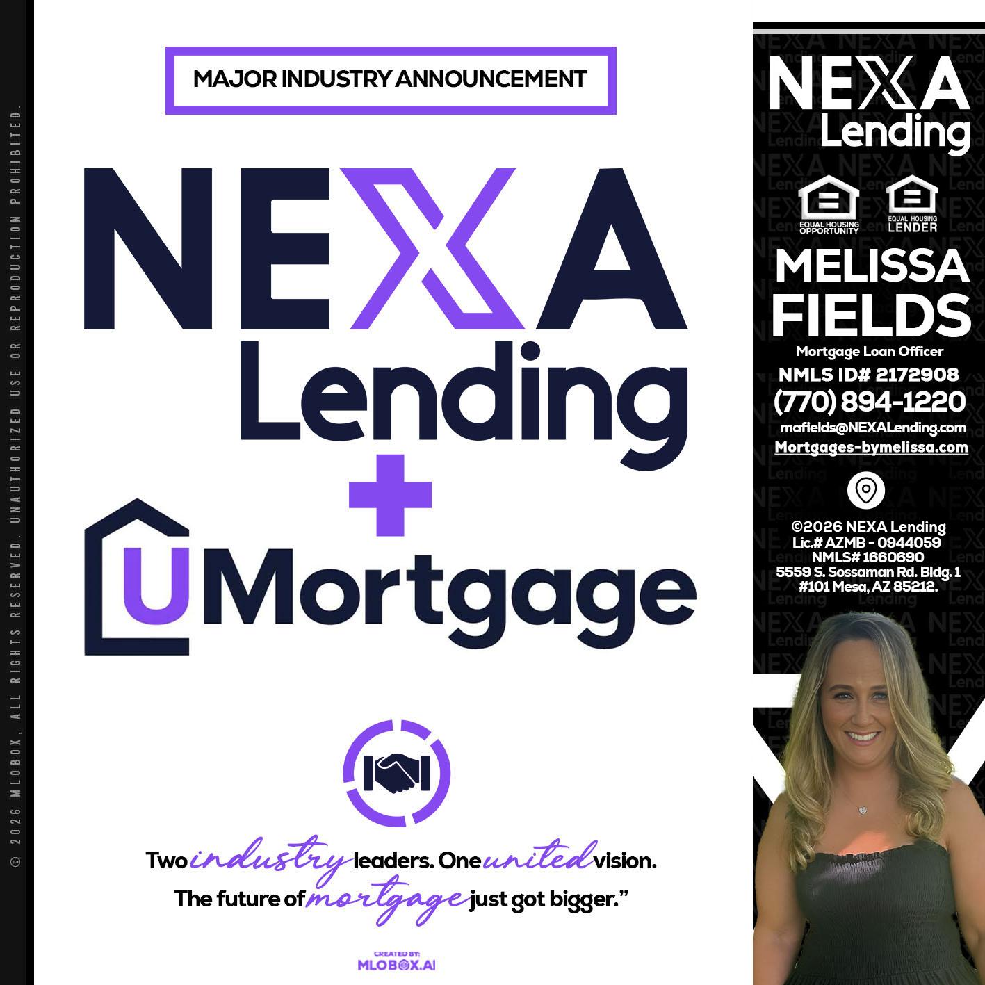 NEXA LENDING U MORTGAGE - Melissa Fields -Mortgage Loan Officer