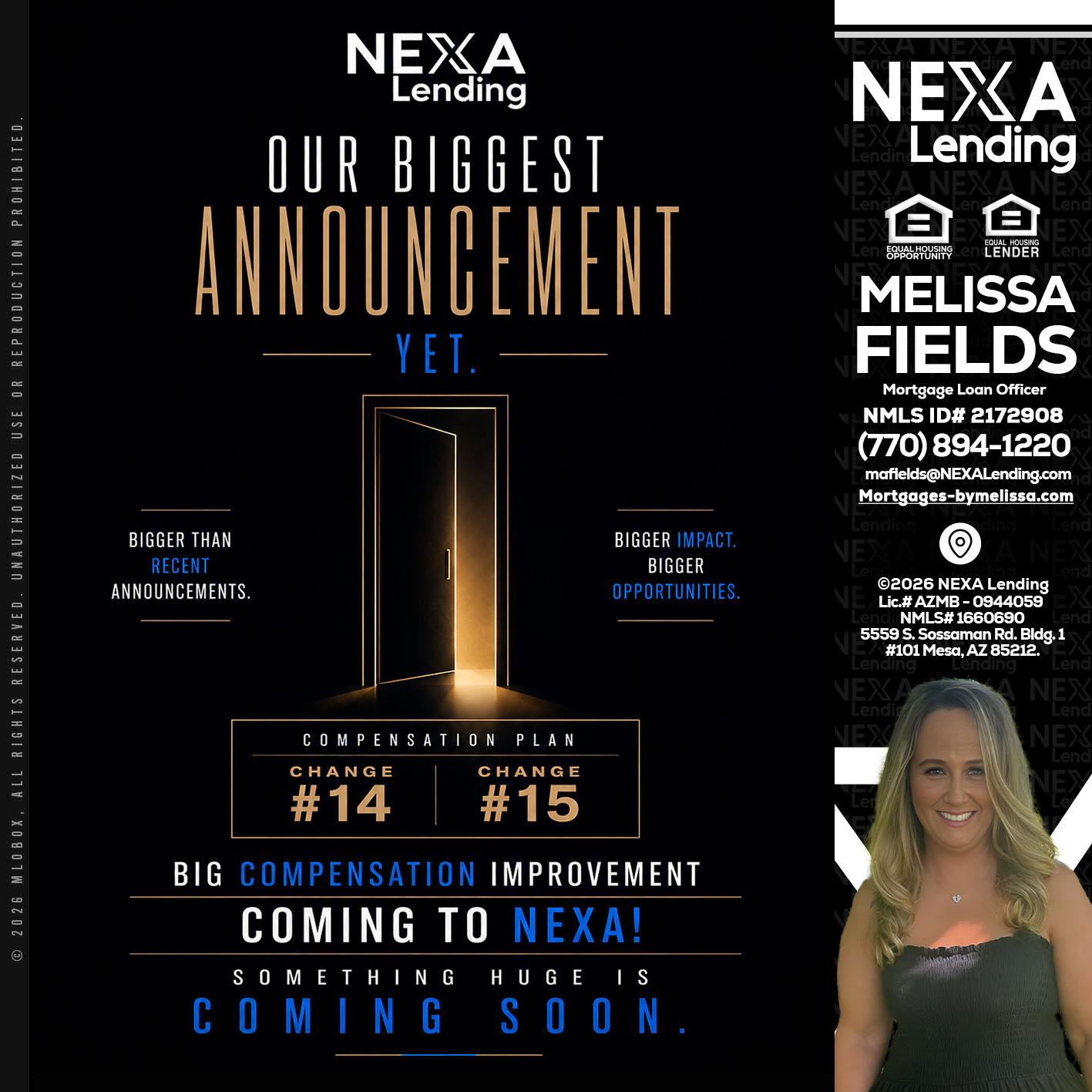 ANNOUNCEMENT - Melissa Fields -Mortgage Loan Officer