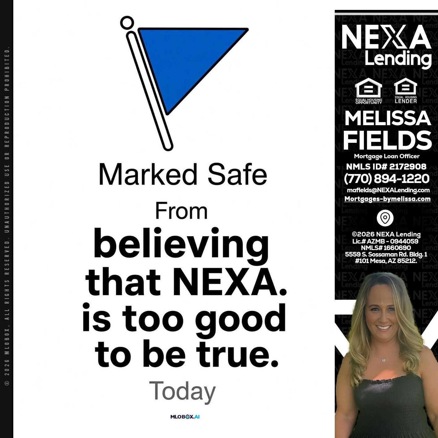 MARKED SAFE - Melissa Fields -Mortgage Loan Officer